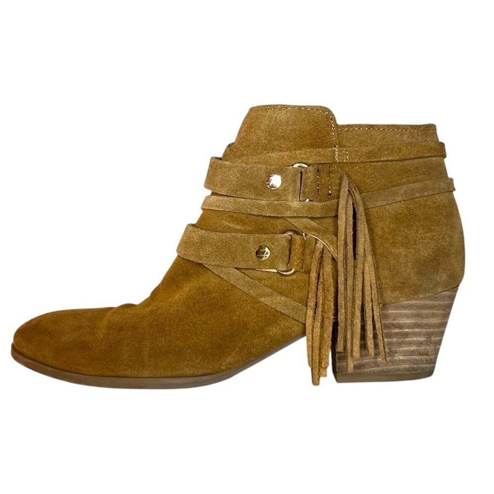 Franco Sarto Gonzalez Western Fringe Suede Booties Sz 8